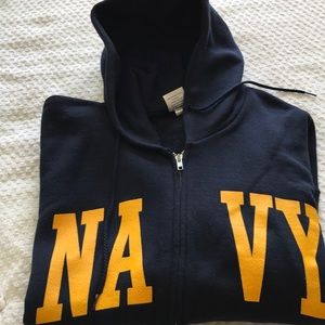 UNITED STATES NAVY SWEATSHIRT. XLARGE zipper front